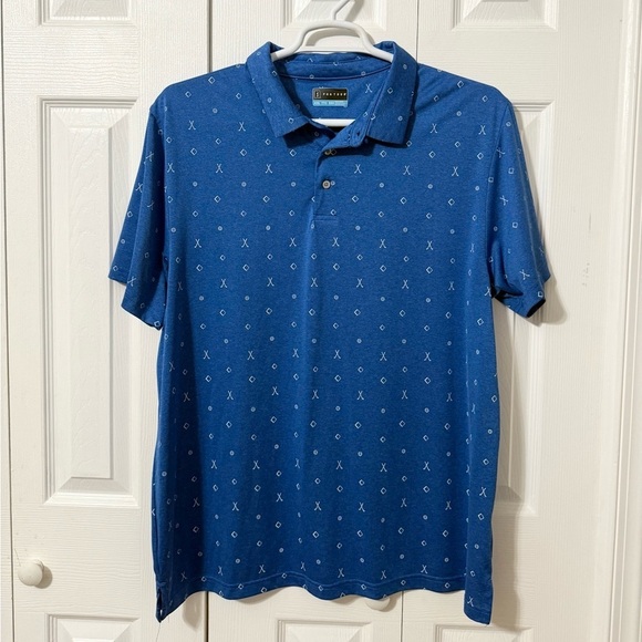 PGA Tour Men’s Golf Polo Shirt Small Club Logos Blue Short Sleeve Men 2XL - Picture 5 of 7
